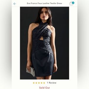 Eva Franco faux leather and lace LBD